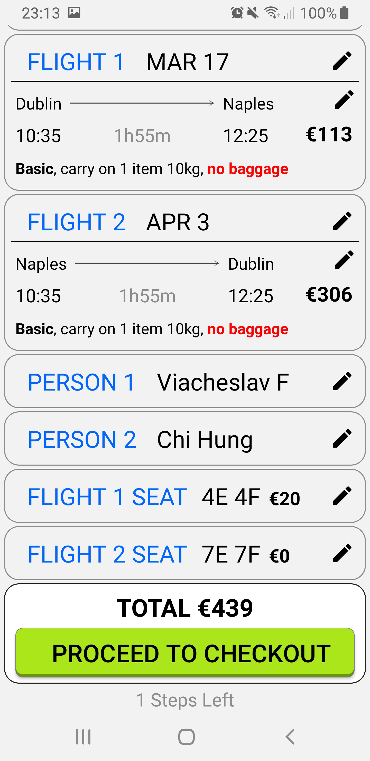 summary screen